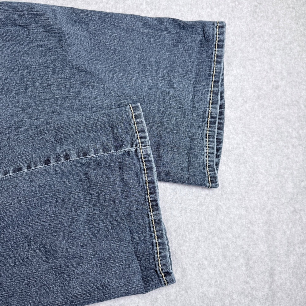 Angels Flare Jeans Womens 9 Short Blue Excellent Thick Stitch Low Rise Y2K - Picture 14 of 15